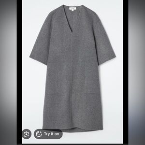 COS Gray V-Neck Women's Dress